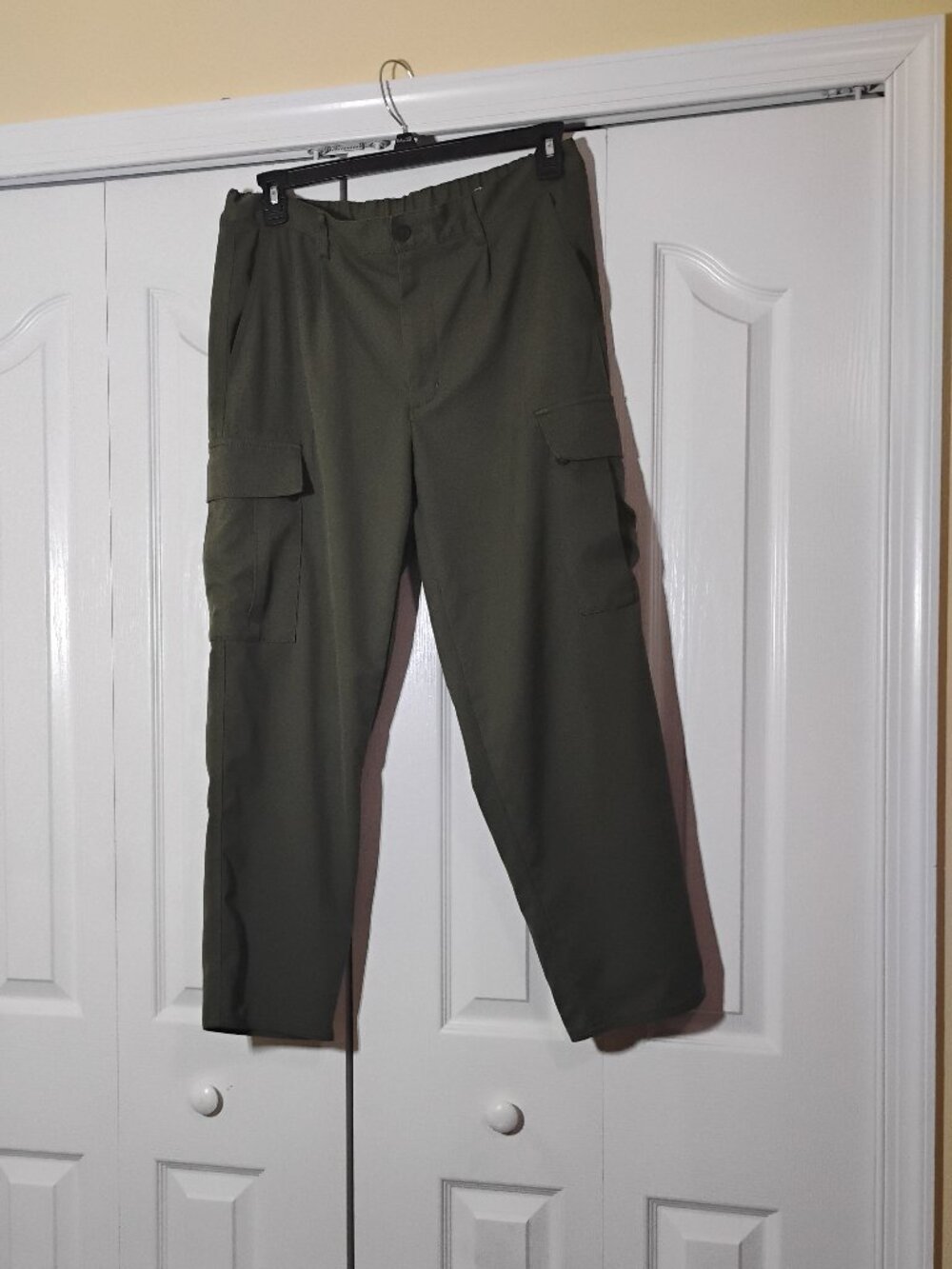 Zara Women's Olive Green Cargo Pants Relaxed Fit Utility Trousers Size L